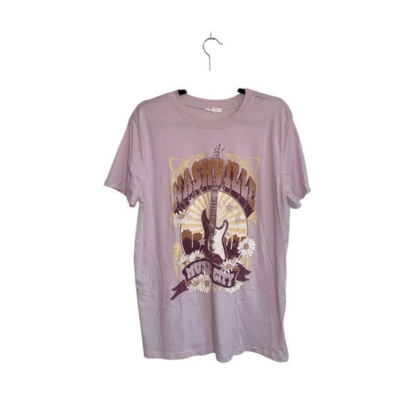 Maurices Nashville Music City Graphic Tee Light Purple Oversized Medium Women’s - Picture 2 of 12